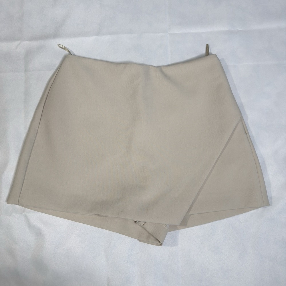Zara Cream Wrap-Front Skort